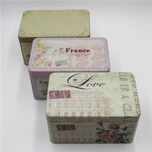 FÉMDOBOZ 6/48 3 FÉLE RÓZSÁS 9,5x17x10 cm