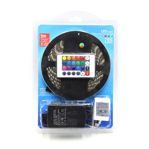 LED SZALAG SZÍNES, TÁPEGYSÉGGEL, TÁVIRÁNYÍTÓVAL 5 M IP65, 5050