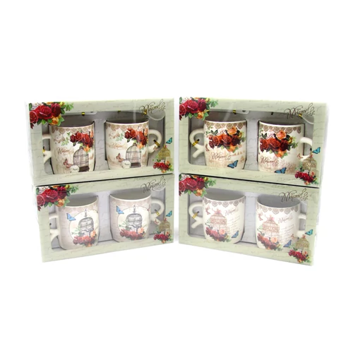 BÖGRE SZETT 2 DB-OS  DÍSZDOBOZBAN 1/60 4 féle 2 dl 22x12x7,5 cm
