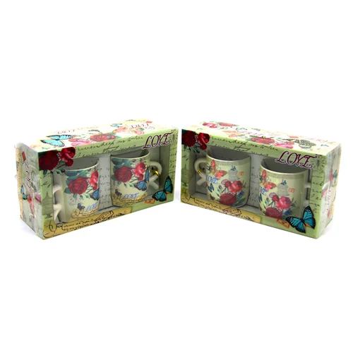BÖGRE SZETT 2 DB-OS  DÍSZDOBOZBAN 1/60 4 féle 2 dl 22x12x7,5 cm