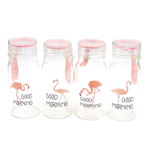 ÜVEGKULACS 1/50 FLAMINGÓS 4 dl 4 FÉLE 16 cm