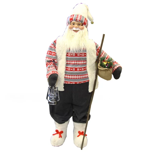 MIKULÁS ÁLLÓ 1/1 140 CM FEHÉR-PIROS RUHÁS