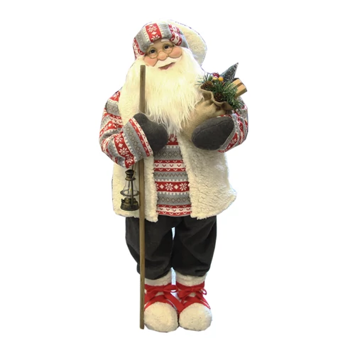 MIKULÁS ÁLLÓ 100 CM FEHÉR-PIROS RUHÁS