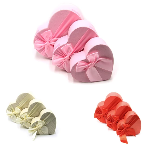 PAPÍRDOBOZ SZÍV 3 DB 1/36 21,5x20x9; 19X16X7,5;16X14X6 cm 3 SZÍNBEN