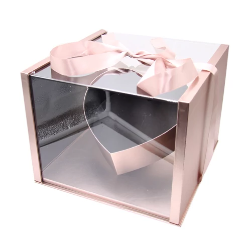 VIRÁGDOBOZ AKRIL 1/4 ROSEGOLD 31x31x24 cm