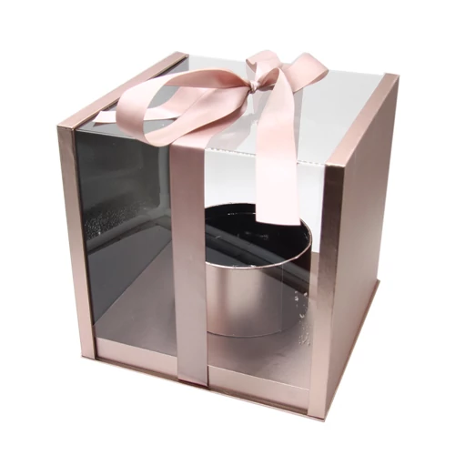 VIRÁGDOBOZ AKRIL 1/8 24,5x25x26 cm ROSEGOLD