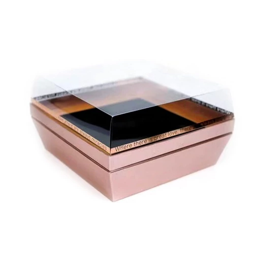VIRÁGDOBOZ 1/16 ROSEGOLD 28x28x16 cm