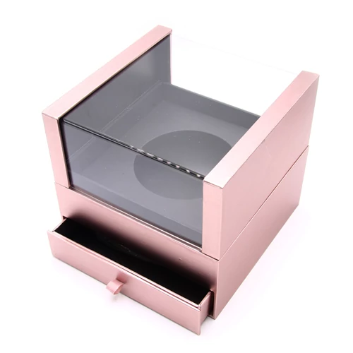 VIRÁGDOBOZ FIÓKOS 1/18 17,5x17,5x16 cm ROSEGOLD
