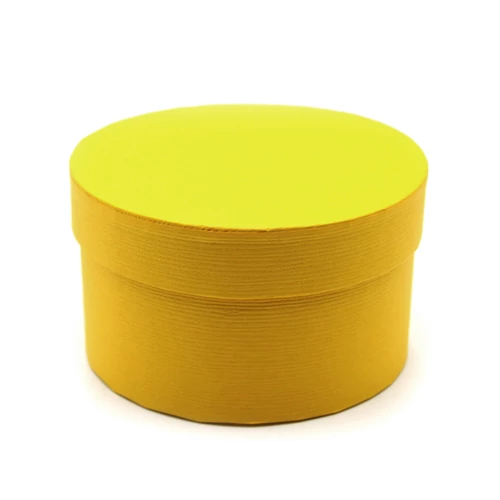 PAPÍRDOBOZ KEREK 4/96 14x8 cm SÁRGA