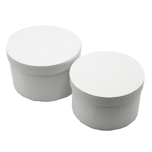 PAPÍRDOBOZ KEREK 2 DB 1/24 18x11; 16x10 cm FEHÉR
