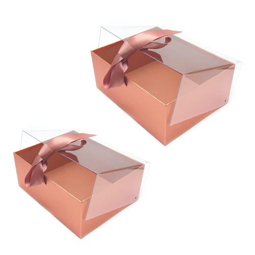 DÍSZDOBOZ 2 DB 1/24 ROSEGOLD 24,5x19,5x10, 22x17x8 CM 