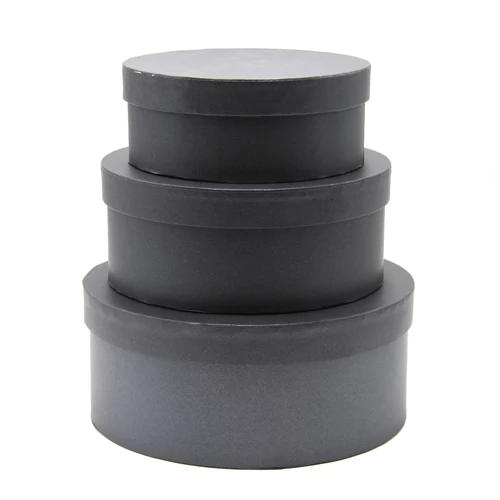 PAPÍRDOBOZ KEREK 3 DB 1/36 21,5x9; 18,5x7,5; 15,5x6 cm FEKETE