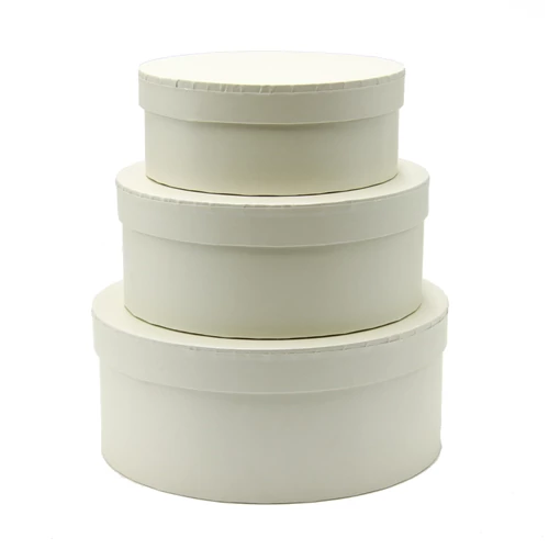 PAPÍRDOBOZ KEREK 3 DB 1/36 21,5x9; 18,5x7,5; 15,5x6 cm KRÉM