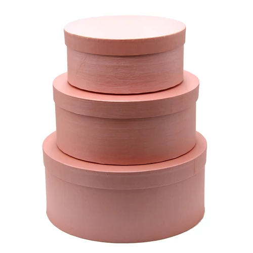 PAPÍRDOBOZ KEREK 3 DB 1/6 31x13,5; 27x11,5; 22x9,5 cm RÓZSASZÍN