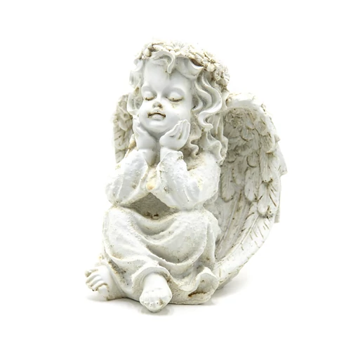 ANGYAL ÜLŐ LEDES 1/24 14x13x19 cm ANTIKOLT