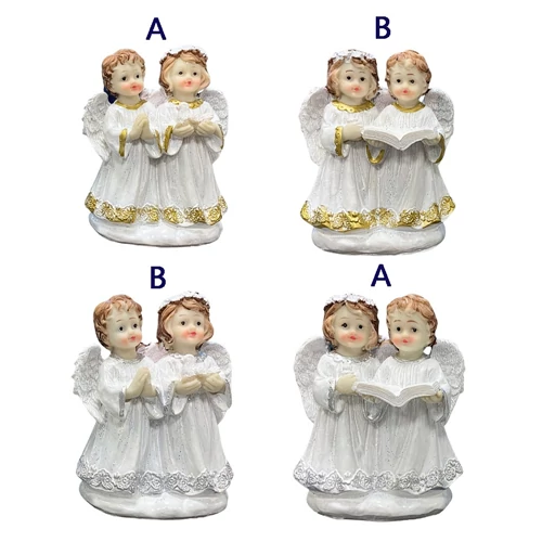 ANGYALPÁR 1/96 7,5x4,5x10,5 cm ARANY,EZÜST 2 FÉLE
