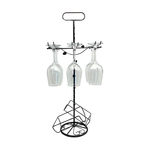 BORTARTÓ FÉM+ 6 DB POHÁR 1/6 27x61 cm