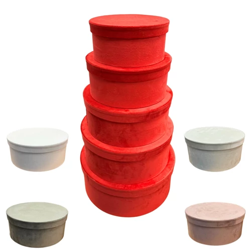 PAPÍRDOBOZ BÁRSONY 5 DB 1/6 19x8,5;22x10;25x10,5;28x11,5;31x12,5 cm 5 SZÍNBEN