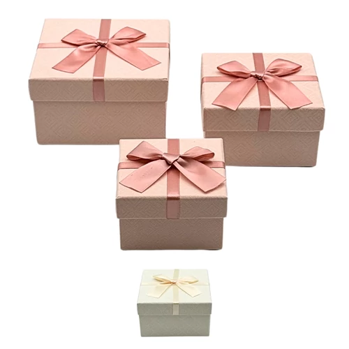 PAPÍRDOBOZ 3 DB NÉGYZET 1/96 13,5x13,5x8;11,5x11,5x7;9,5x9,5x6 cm 2 SZÍNBEN