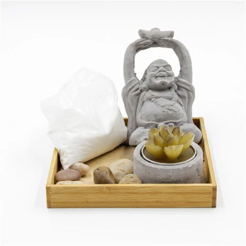 ZEN GARDEN+BUDDHA 1/36 SZETT  12x12 cm -tálca, 9x6 cm  -buddha