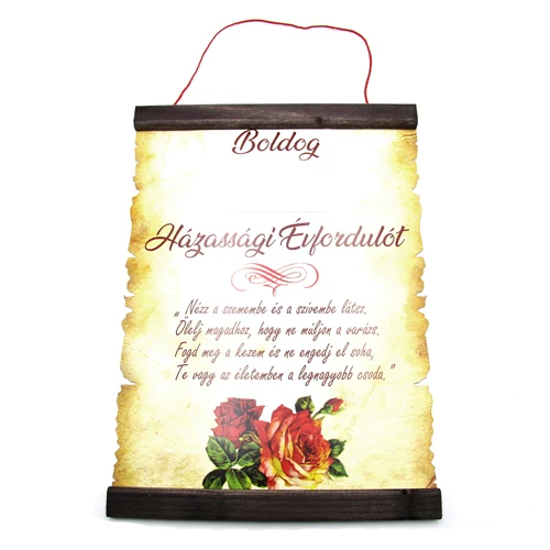 PERGAMEN HÁZASSÁGI ÉVFORDULÓS  20cmx28cm