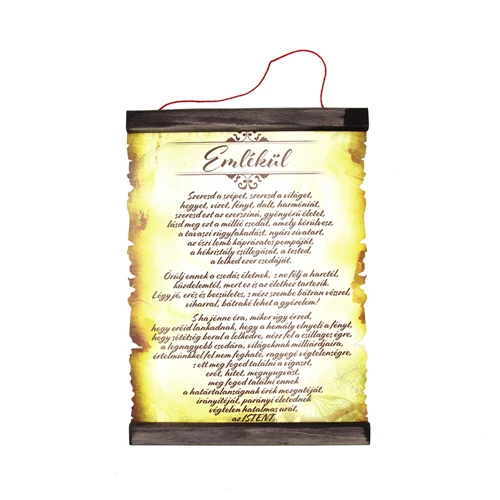 PERGAMEN EMLÉKŰL 20cmx28cm