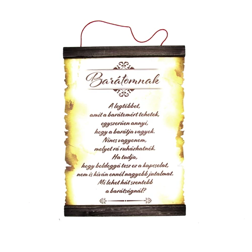 PERGAMEN BARÁTOMNAK 20cmx28cm