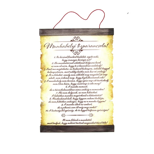 PERGAMEN MUNKAHELYI TÍZPARANCSOLAT 20x28cm