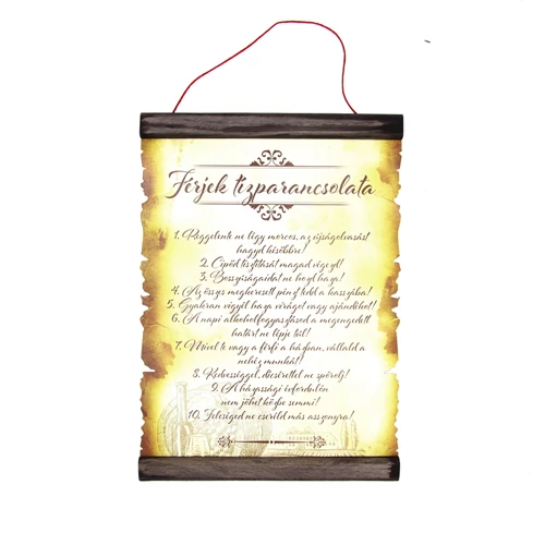 PERGAMEN FÉRJEK TÍZPARANCSOLATA 20x28cm