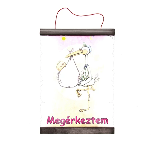 PERGAMEN MEGÉRKEZTEM (KISLÁNY) 20cmx28cm
