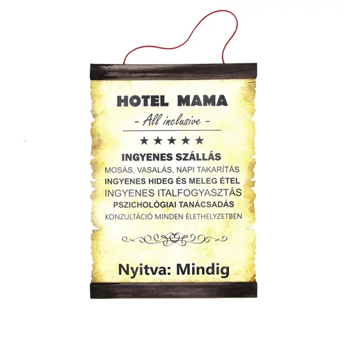 PERGAMEN HOTEL MAMA  20cmx28cm