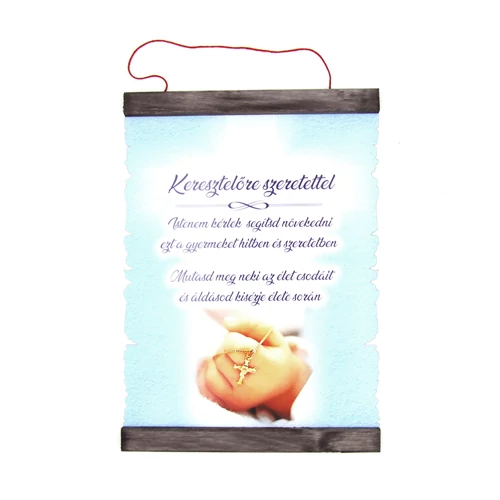 PERGAMEN KERESZTELŐRE SZERETETTEL FIÚ 20x28 cm