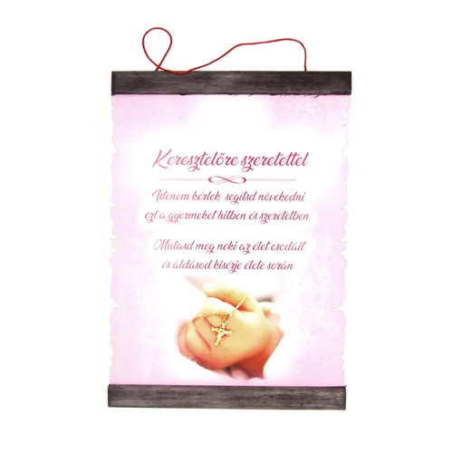 PERGAMEN KERESZTELŐRE SZERETETTEL LÁNY 20x28 cm