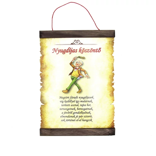 PERGAMEN NYUGDÍJAS KÖSZÖNTŐ (FÉRFI) 20cmx28cm