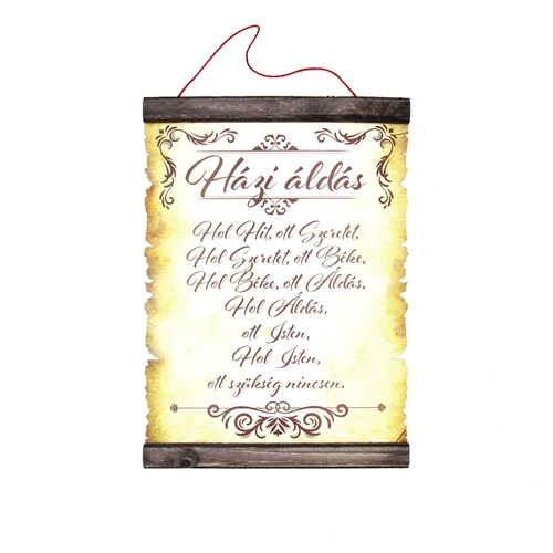 PERGAMEN HÁZI ÁLDÁS 20cmx28cm