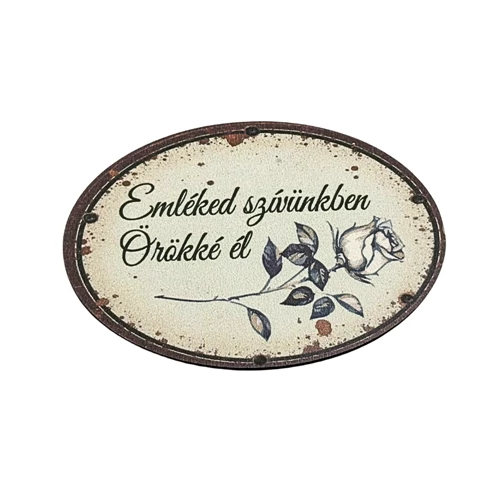 TÁBLÁCSKA KEGYELETI OVÁLIS -