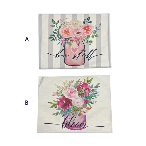 TÁNYÉRALÁTÉT TAVASZI 4/400 32x41 cm 2 FÉLE ZSÁKVÁSZON