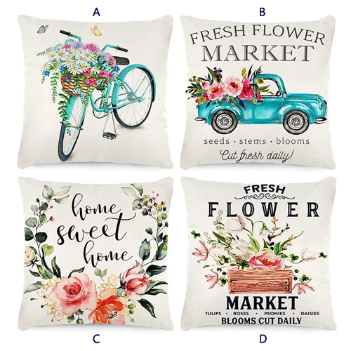 PÁRNAHUZAT TAVASZI 10/300 ZSÁKVÁSZON 45x45 cm 4 FÉLE