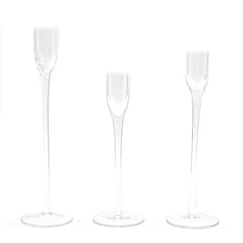 GYERTYATARTÓ ÜVEG 3 DB 1/10 20;23;26 cm 