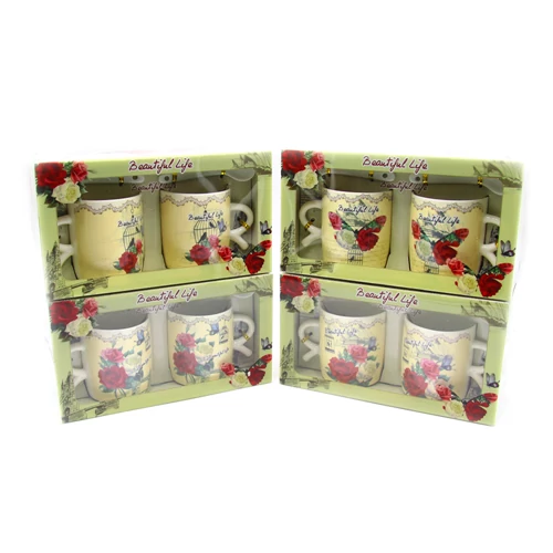 BÖGRE SZETT 2 DB-OS  DÍSZDOBOZBAN 1/60 4 féle 2 dl 22x12x7,5 cm