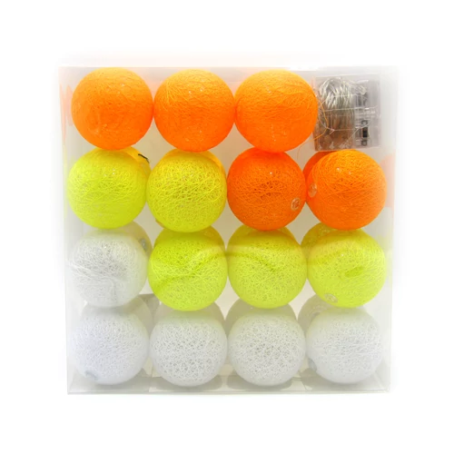 GÖMB LÁMPAFŰZÉR 30 DB-OS ELEMES 1/20 NARANCS-CITROMS.-FEHÉR 5 M