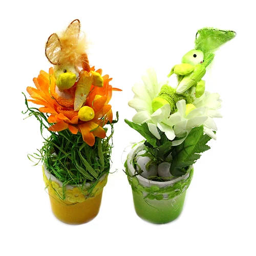 CSEREPES DÍSZ 72/144 7x21 cm ZÖLD, NARANCS