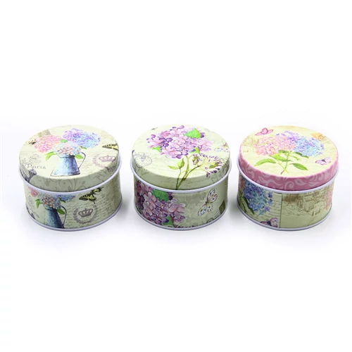 FÉMDOBOZ KEREK 100/200 3 FÉLE 7,5x5 cm