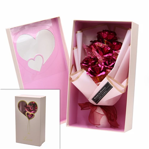 LEDES VIRÁGCSOKOR RÓZSASZÍN DÍSZDOBOZBAN 1/48 18X32X10 CM
