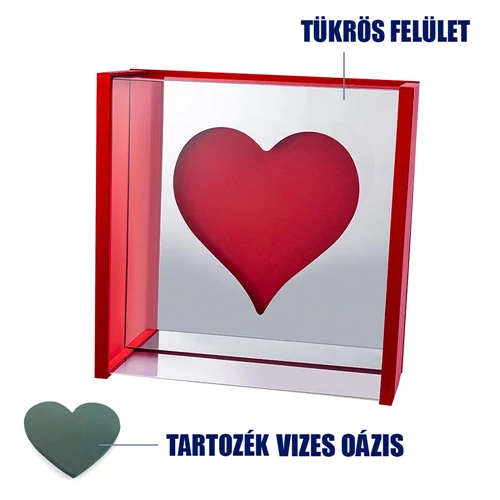 VIRÁGDOBOZ AKRIL 1/6 34,5x34,5x13 cm PIROS