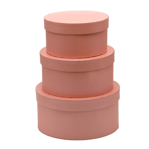 PAPÍRDOBOZ KEREK 3 DB 1/30 23x11; 20x10; 17x9 cm RÓZSASZÍN