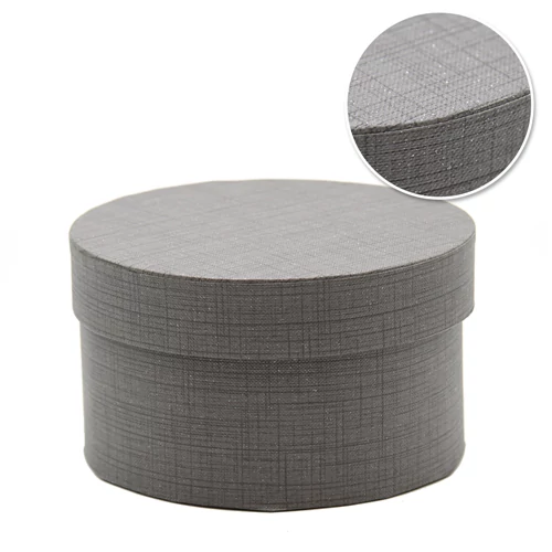 PAPÍRDOBOZ KEREK 4/96 14x8 cm SZÜRKE
